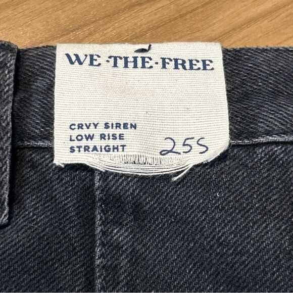 Free People We The Free CRVY Siren Low Rise Straight Jeans Black Size 25 - Picture 7 of 13